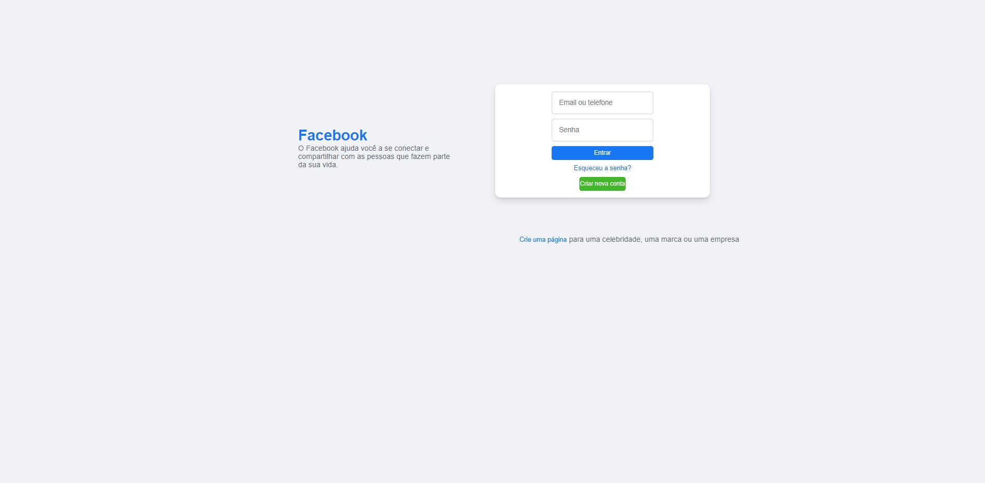 Imagem do projeto Clone do Facebook